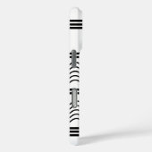 白黒の波形パターストライプンのモノグラム Case-Mate iPhoneケース (裏面 / 右)