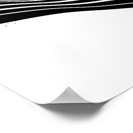 白黒の波抽象芸術 ポスター (角)