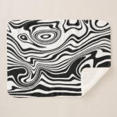 白黒の波模様シェルパブランケット シェルパブランケット (正面(横))