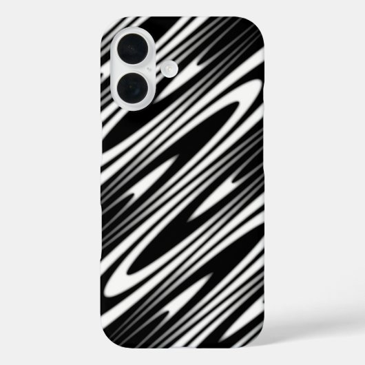 白黒の波状のオーガニック シームレス パターン Case-Mate iPhoneケース (裏面)