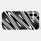 白黒の波状のオーガニック シームレス パターン Case-Mate iPhoneケース (裏面 (横))