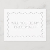 白黒の波状の花嫁プロポーザルのカード 案内ポストカード (正面)