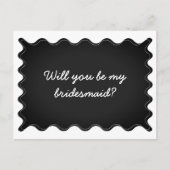 白黒の波状の花嫁プロポーザルのカード 案内ポストカード (正面)