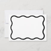 白黒の波状エレガントモダンフミニマルレーム 出欠カード (裏面)