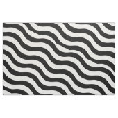 白黒の波状ストライプ ファブリック (ファットクウォーター)