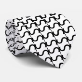 白黒の波状パターストライプン ネクタイ (ロール)