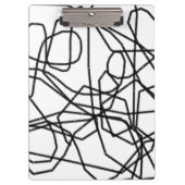 白黒の波状パーソナライズされた線 クリップボード (正面)