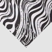 白黒の波状抽象芸術 薄葉紙 (詳細)