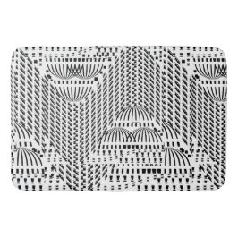 白黒の波状 バスマット