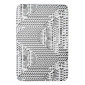 白黒の波状 バスマット (正面縦)