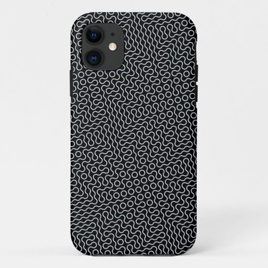 白黒の波線デザイン Case-Mate iPhoneケース (裏面)
