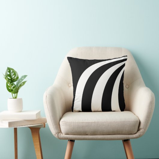 白黒の波線装飾用クッション クッション (椅子)