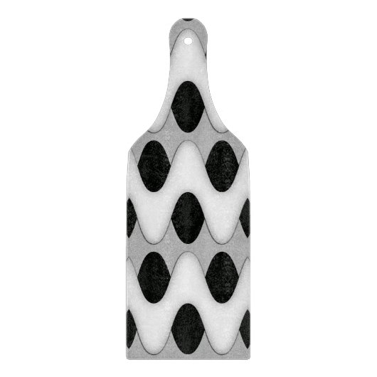 白黒の波 カッティングボード (正面)
