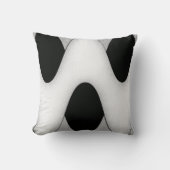 白黒の波 クッション (正面)