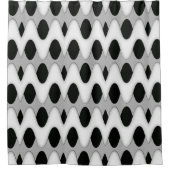 白黒の波 シャワーカーテン (正面)