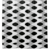 白黒の波 シャワーカーテン (正面)