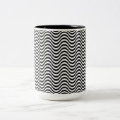 白黒の波 ツートーンマグカップ (中央)