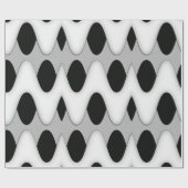 白黒の波 ラッピングペーパー (フラット)