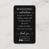 白黒の洗濯指示シャツ気に 名刺 (正面)