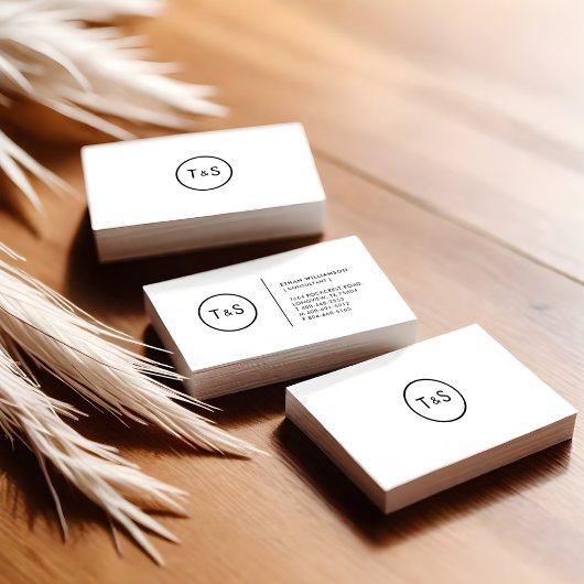 白黒の洗練されたモノグラミニマルム 名刺