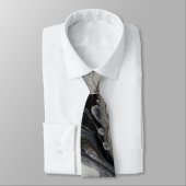 白黒の流動大理石の液体の抽象美術 ネクタイ (タイ)