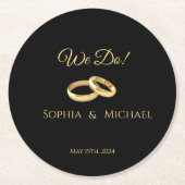 白黒の浮気の紙結婚コースター ラウンドペーパーコースター (正面)