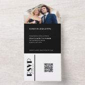 白黒の浮気結婚のリングや輪 – すべて一つで オールインワン招待状 (内側)