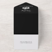 白黒の浮気結婚のリングや輪 – すべて一つで オールインワン招待状 (外側)