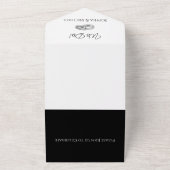 白黒の浮気結婚のリングや輪- オールインワン招待状 (外側)