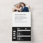 白黒の浮気結婚のリングや輪 – 写真 –  オールインワン招待状 (内側)