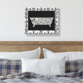 白黒の浴槽 キャンバスプリント (インサイチュ (寝室))