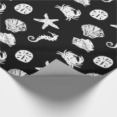 白黒の海の生物 ラッピングペーパー (角)