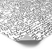 白黒の混乱抽象芸術アート ポスター (角)