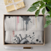 白黒の混合メディアハートの分離 薄葉紙 (ギフト)