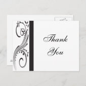 白黒の渦巻きありがとう ポストカード (正面/裏面)