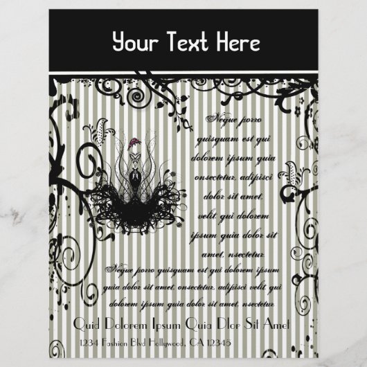 白黒の渦巻きチラストライプのー チラシ (正面)