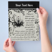 白黒の渦巻きチラストライプのー チラシ (手)