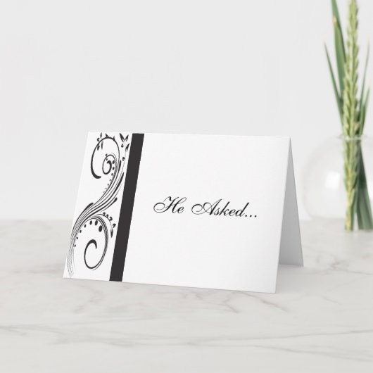 白黒の渦巻き婚約発表 案内状 (正面)