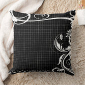 白黒の渦巻き形グラフィック装飾用クッション クッション (ブランケット)