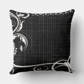 白黒の渦巻き形グラフィック装飾用クッション クッション (裏面)