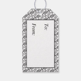 白黒の渦巻き旋回ギフトラベル ギフトタグ