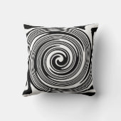 白黒の渦巻き模様 クッション (裏面)