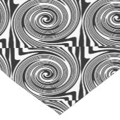 白黒の渦巻き模様 ショートテーブルランナー (コーナー)