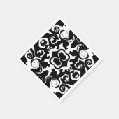 白黒の渦巻き模様 スタンダードカクテルナプキン (角)