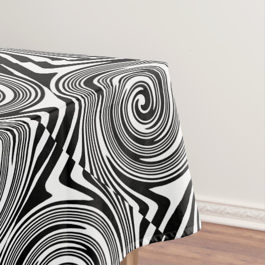 白黒の渦巻き模様 テーブルクロス (インサイチュ)