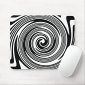 白黒の渦巻き模様 マウスパッド (マウス)