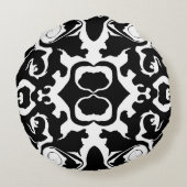 白黒の渦巻き模様 ラウンドクッション (裏面)