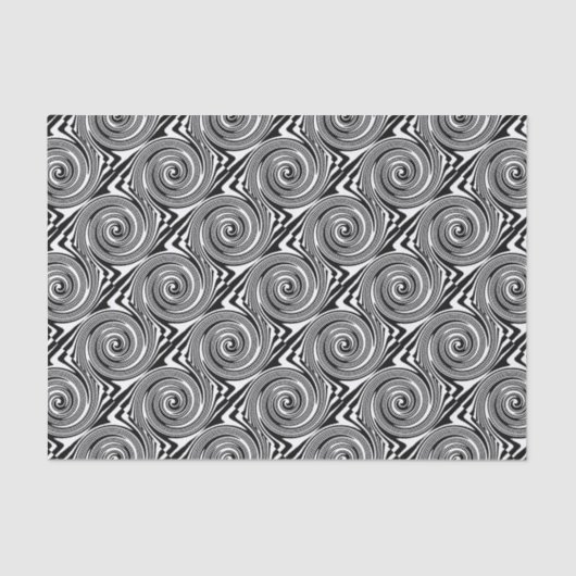 白黒の渦巻き模様 薄葉紙 (正面)
