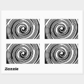白黒の渦巻き模様 長方形シール (シート)