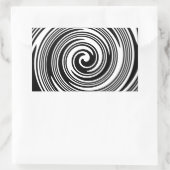 白黒の渦巻き模様 長方形シール (バッグ)